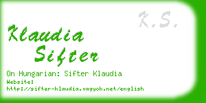 klaudia sifter business card